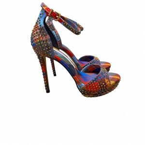 Gianni Bini Multicolor Studded Platform Heels Size 8 Statement Festival Y2K